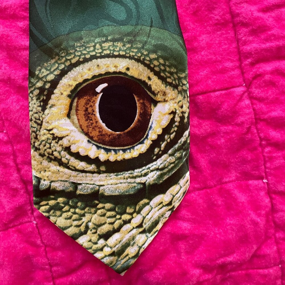 Vintage Prentice Hall Publishing Promo Dinosaur Mens Tie Gag gift White Elephant